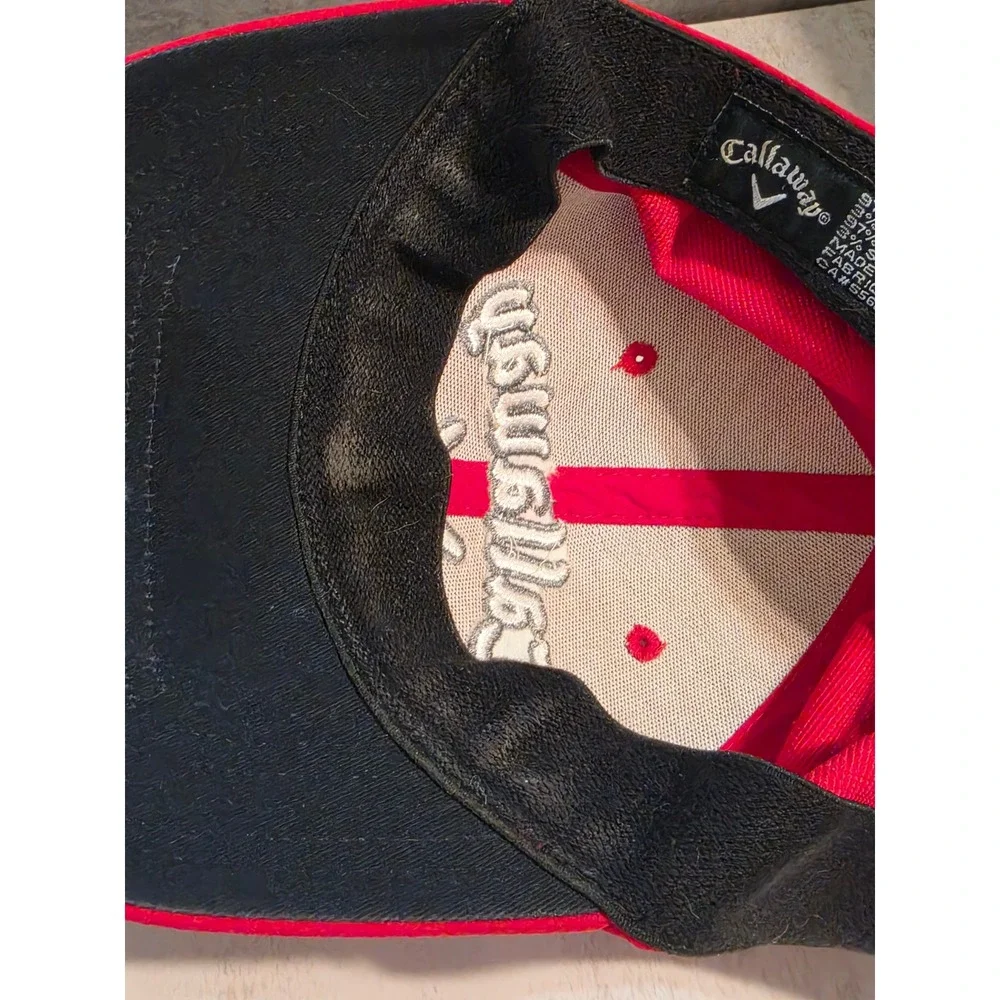 Callaway Mens Golf Hat Red Embroidered Logo A-Flex Baseball Cap S/M